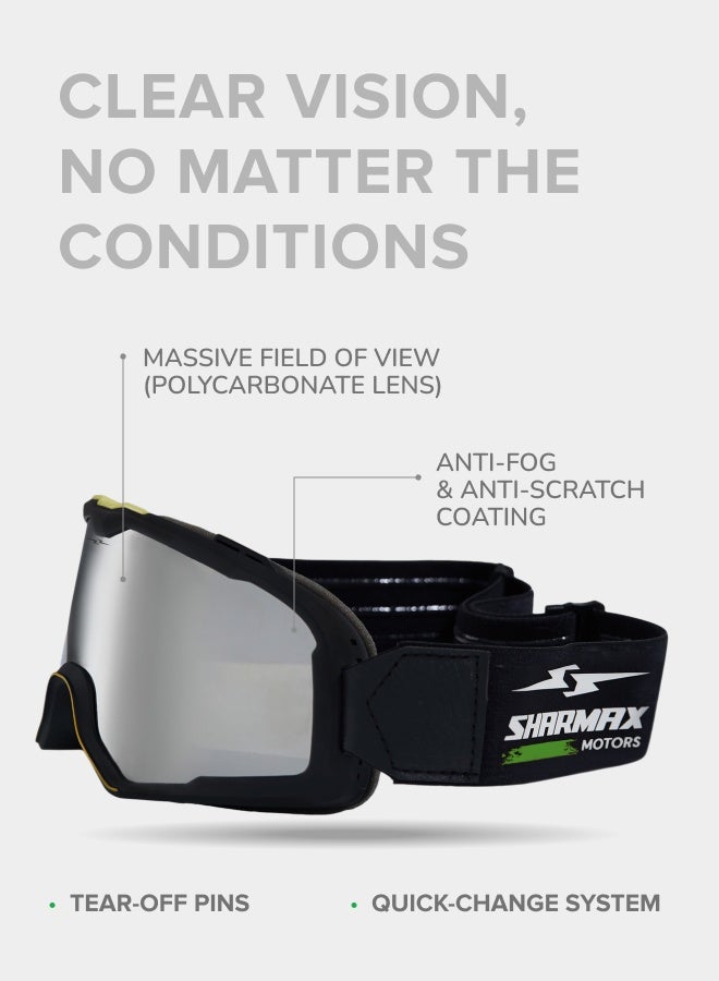 SHARMAX نظارات شمسية للدراجات النارية بأسلوب ريترو من شارب ماكس، حماية من الضباب والأشعة فوق البنفسجية، للدراجات الترابية، ATV، موتوكروس، الرياضات خارج الطريق - Image 4