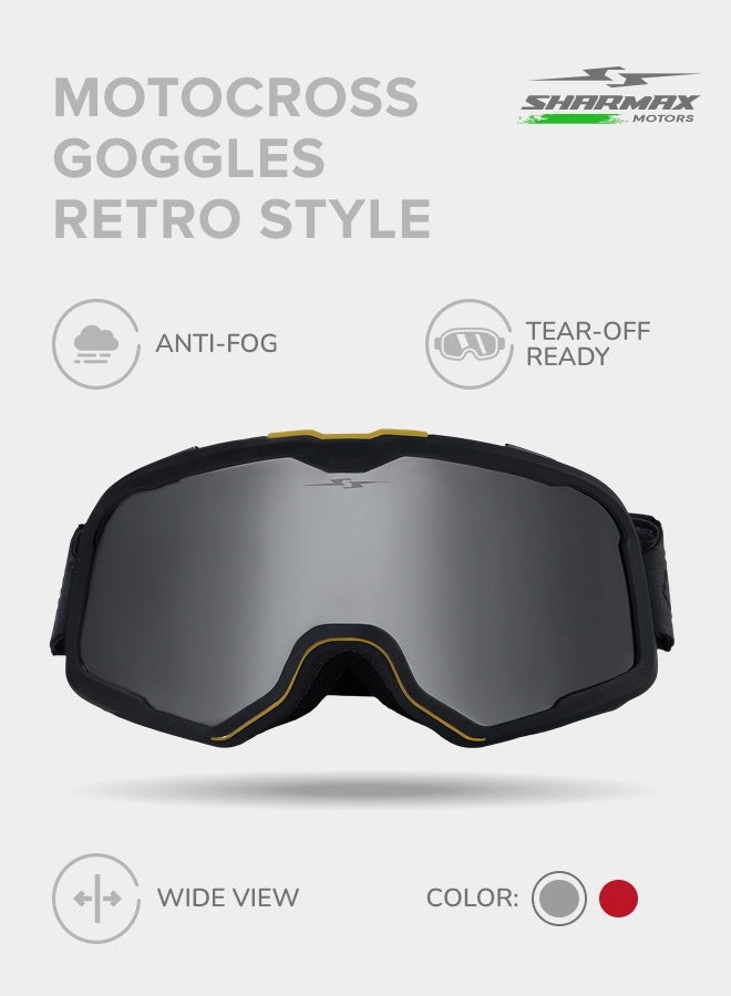 SHARMAX نظارات شمسية للدراجات النارية بأسلوب ريترو من شارب ماكس، حماية من الضباب والأشعة فوق البنفسجية، للدراجات الترابية، ATV، موتوكروس، الرياضات خارج الطريق - Image 2