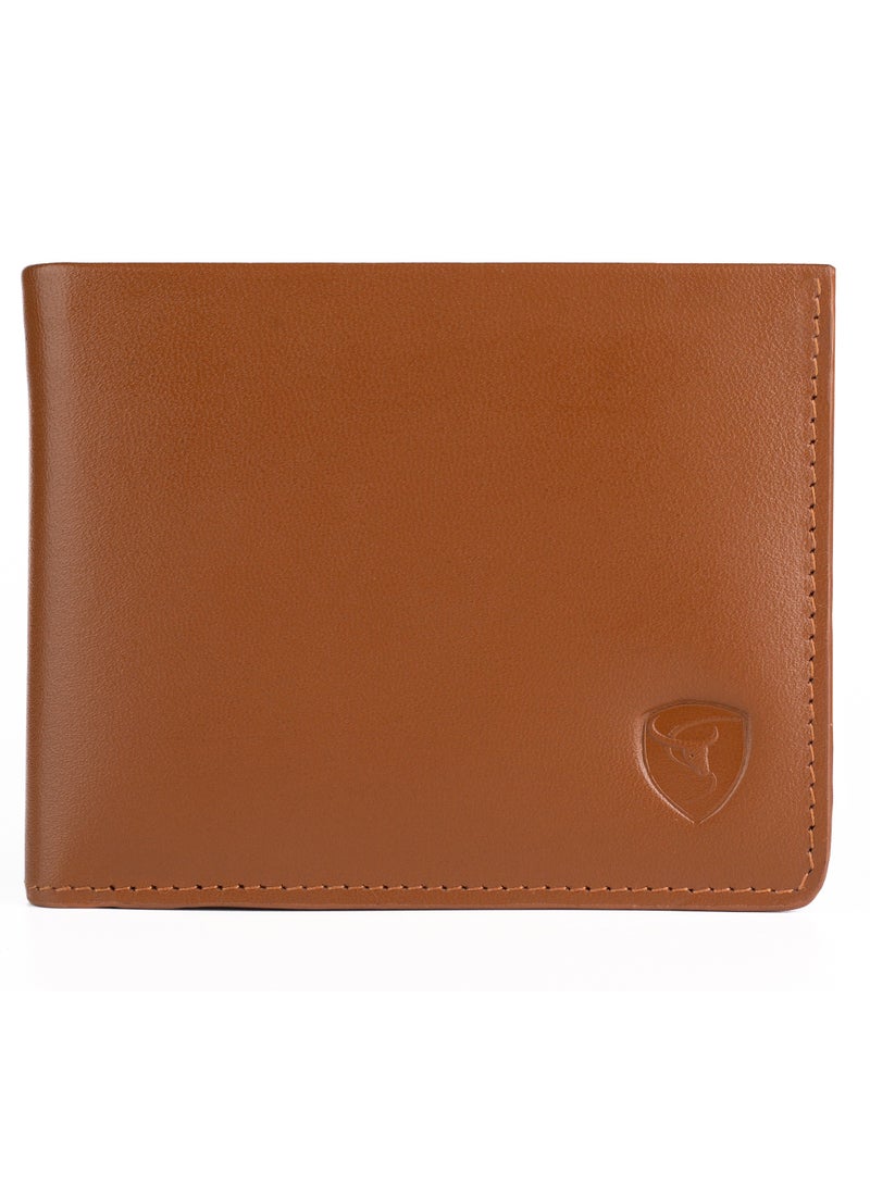 SKENZBI Slim Wallet for Men Genuine Leather Bifold Rfid Protected Minimalist Purse Tan - Image 2