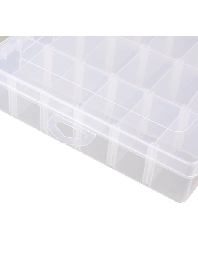 OULII Clear Plastic Jewelry Box Organizer Storage Container with Adjustable Dividers 36 Grids for Home Storage and Organizers - Image 5
