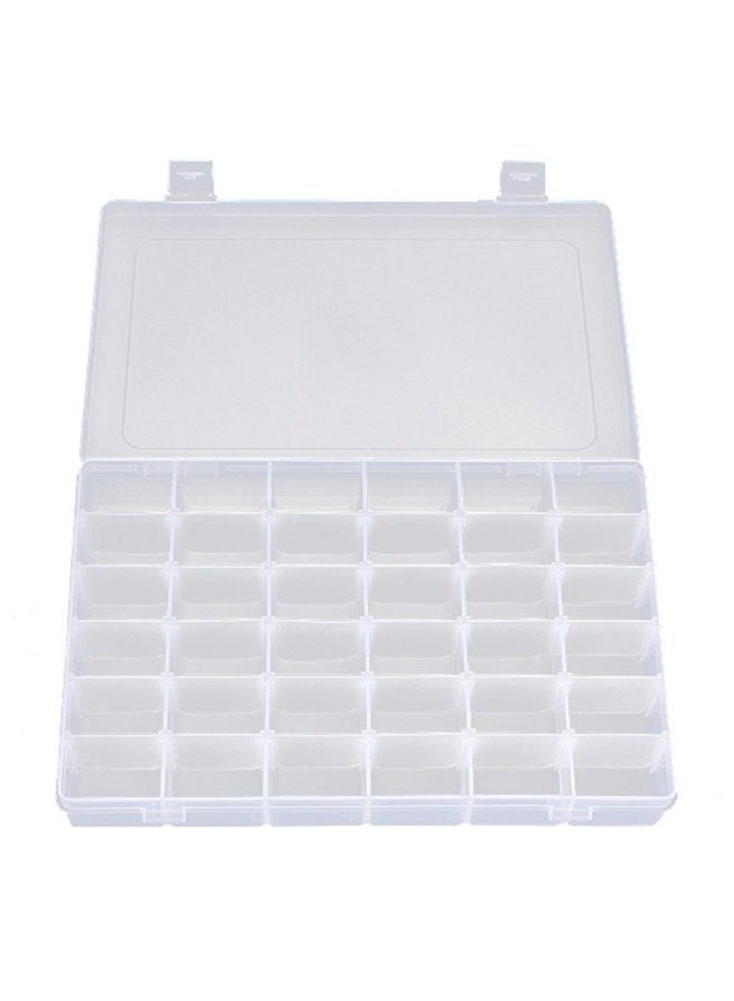 OULII Clear Plastic Jewelry Box Organizer Storage Container with Adjustable Dividers 36 Grids for Home Storage and Organizers - Image 2