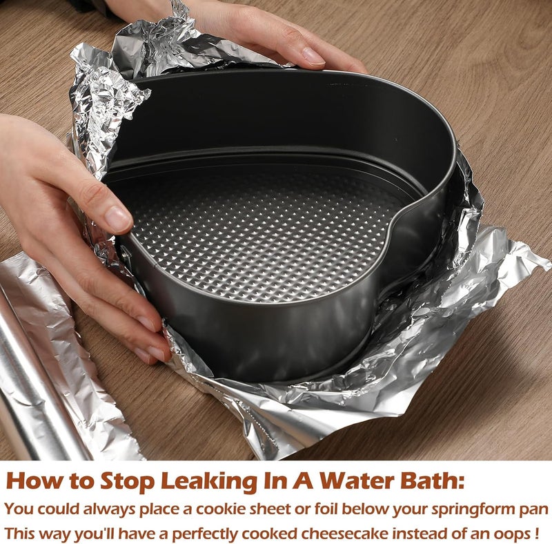 Webake 9in Heart Shaped Nonstick Springform Pan, Ideal for Cheesecakes, Quiches, Black - Image 5