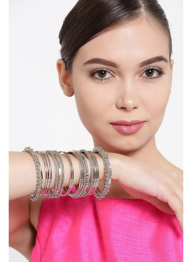 YouBella Antique Look Jewellery Silver Plated Traditional Bracelet Bangles for Women (2.6) - Image 2