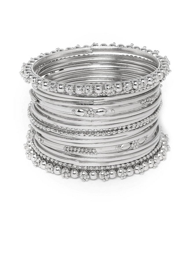 YouBella Antique Look Jewellery Silver Plated Traditional Bracelet Bangles for Women (2.6) - Image 5