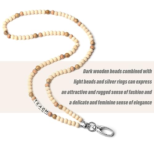 SAM & LORI Teacher Lanyard Teacher Appreciation Gifts Teacher Lanyards for Id Badges and Keys Lanyards for Id Badges for Women Cute Beaded Personalized With Id Holder Valentines Christmas Day - Image 3
