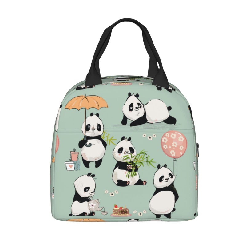 PrelerDIY Panda Lunch Box  Insulated Lunch Bags for WomenMen Little Panda Collection Reusable Lunch Tote Bags Perfect for OfficeCampingHikingPicnicBeachTravel