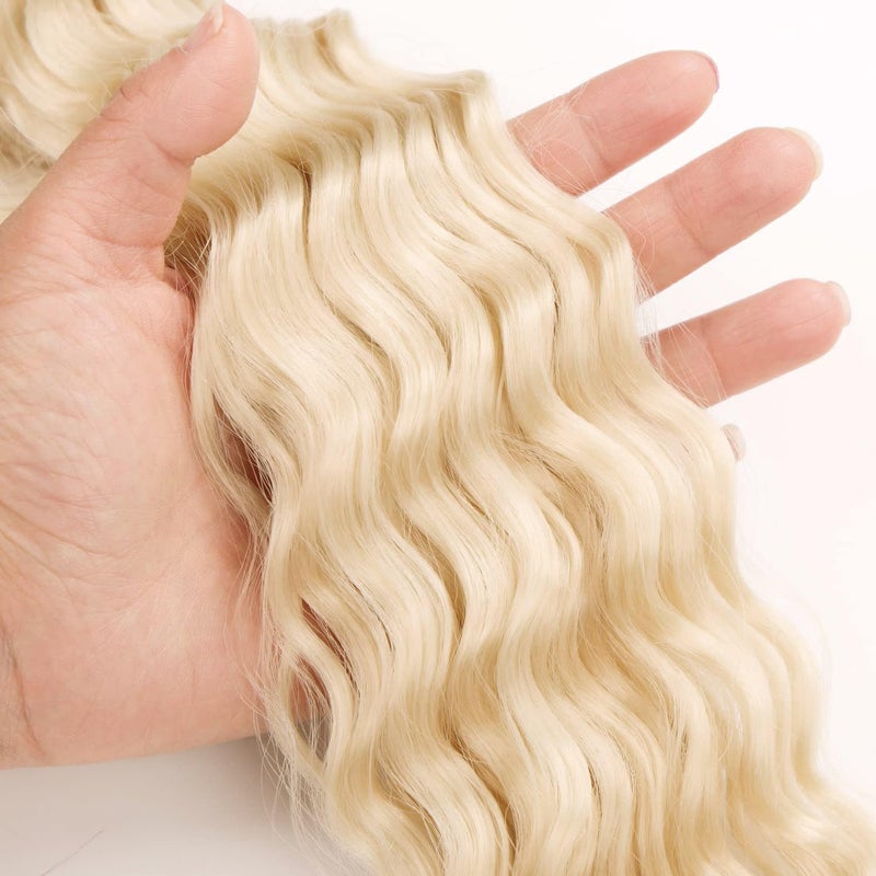 MAYSA Ocean Wave Crochet Hair Extensions Blonde Crochet Hair 30in 6Packs Synthetic Curly Braiding Crochet Hair Extensions for Women # 613 - Image 5