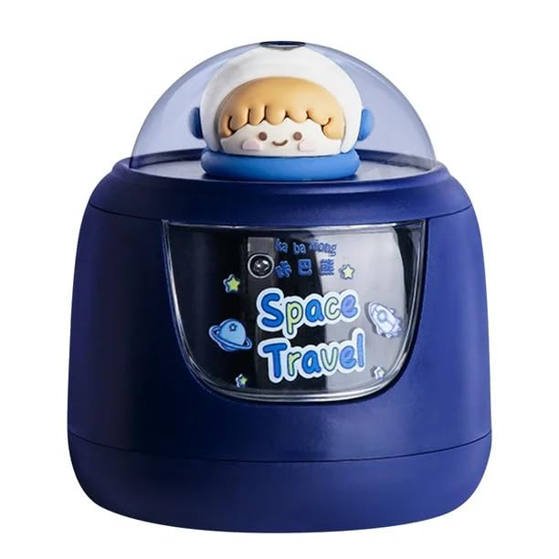 Kiditos Electric Pencil Sharpener Cute Portable Astro Design for Students Blue - Image 1