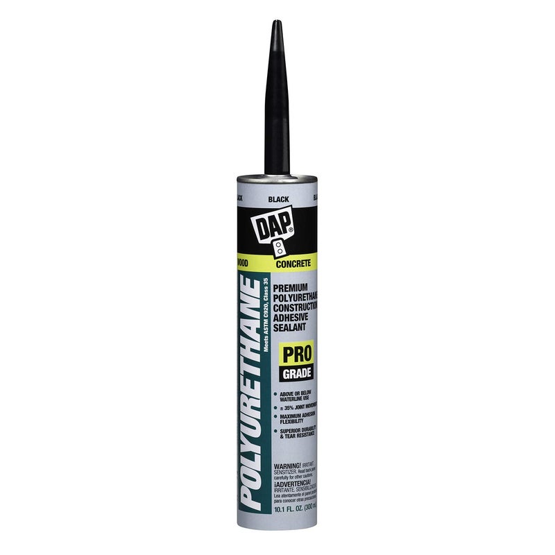 DAP Polyurethane Construction Adhesive and Sealant, 10.1 oz, Black - Pro Grade