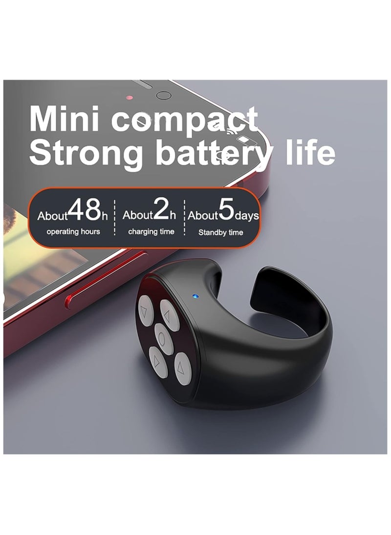 بيوينتي TIK TOK Bluetooth Remote Control  Turner for iPhone iPad Android, Mini TIK TOK Wireless Scrolling Ring, Cell Phone Camera Shutter Selfie Remote, Fashion Smart Ring Remote  - Image 3