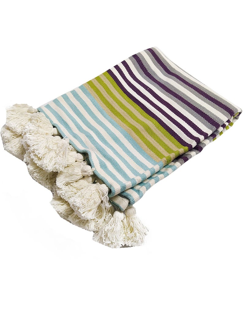 Handloom Cotton Bed Blanket Size 127 x 153 cm with an Elegant Design to Add a Touch of Luxury to Your Home. - Image 3
