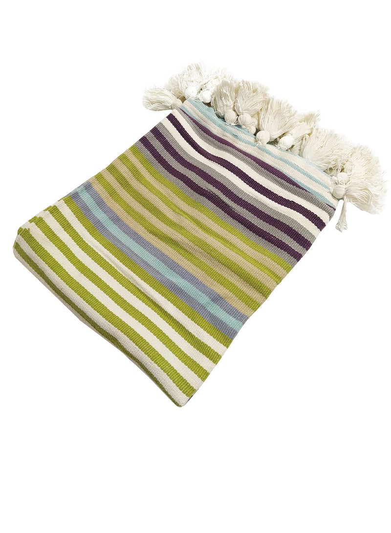 Handloom Cotton Bed Blanket Size 127 x 153 cm with an Elegant Design to Add a Touch of Luxury to Your Home. - Image 2