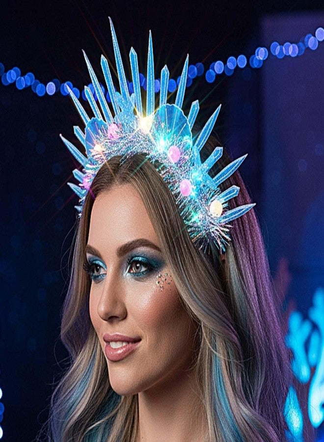 Urieo Shell Light Up Headband Glowing Starfish Hair Band LED Pearl Mermaid Costume Hair Accessories for Women - Image 5