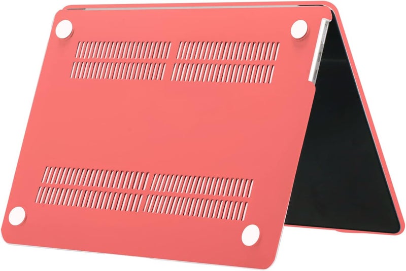 Se7enline Compatible with 13.6 inch MacBook Air M2 M3 2024 2023 2022 Case for Mac Air 13-inch A2681/A3113 M2 M3 Laptop Protective Hard Shell Case with Keyboard Cover Skin(UK Layout),Living Coral - Image 4