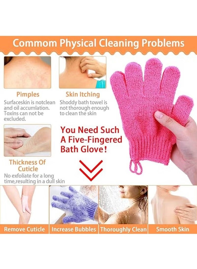Beauenty 6 Pairs Exfoliating Gloves - Premium Scrub Wash Mitt for Shower,Spa,Massage and Body Scrubs - Spa Exfoliation Accessories For Men and Women - Image 5
