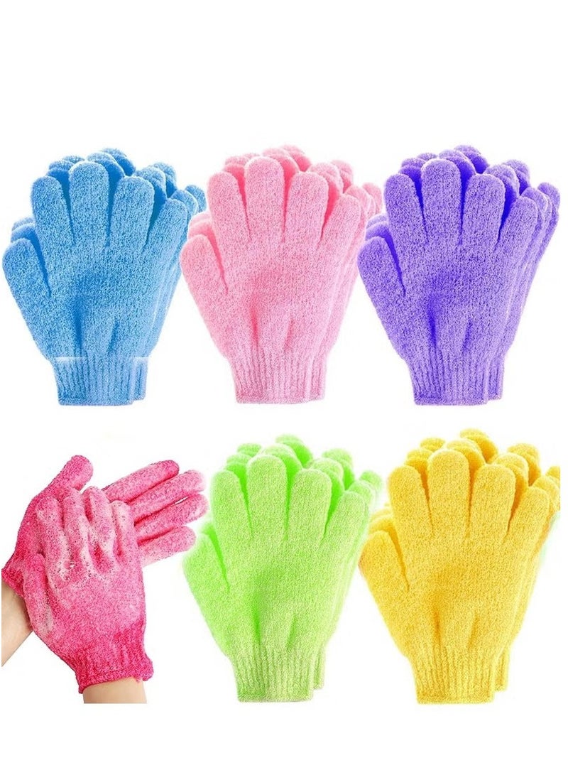 Beauenty 6 Pairs Exfoliating Gloves - Premium Scrub Wash Mitt for Shower,Spa,Massage and Body Scrubs - Spa Exfoliation Accessories For Men and Women - Image 1