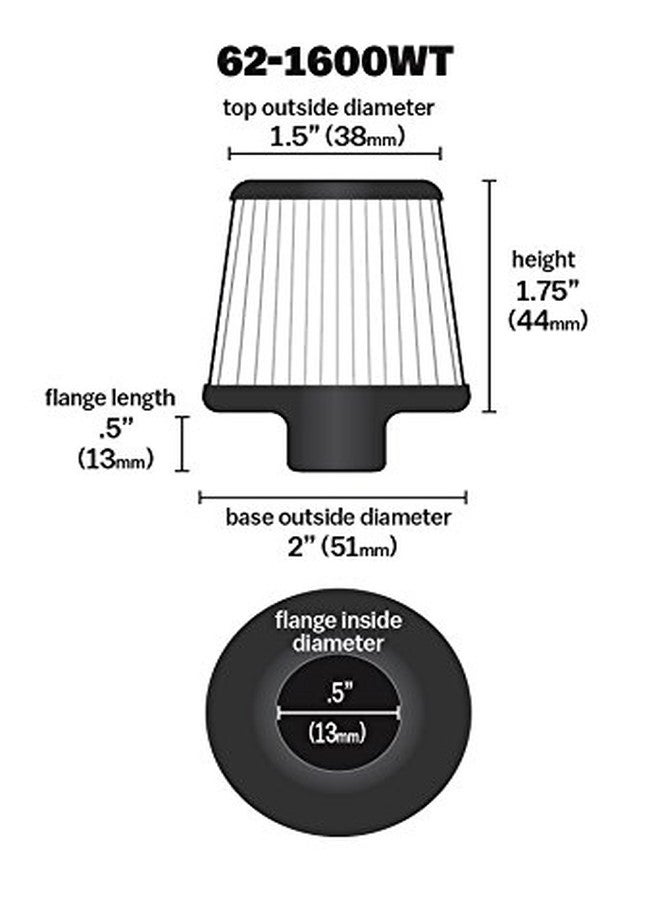 كيه آند إن فلتر هواء K&N للتهوية: عالي الأداء، ممتاز، قابل للغسل، فلتر محرك بديل: قطر الحافة: 0.375 بوصة، ارتفاع الفلتر: 1.75 بوصة، طول الحافة: 0.5 بوصة، الشكل: فتحة تهوية، 62-1600 واط - Image 3