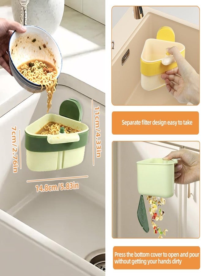 Abnaok Suction Cup Sink Corner Rack Corner Sink Strainer Basket, Automatic Dumping Suction Cup Press Sinks Drainer Basket,Faucet Sponge Storage Rack Food Waste Catcher for Sink - Image 3