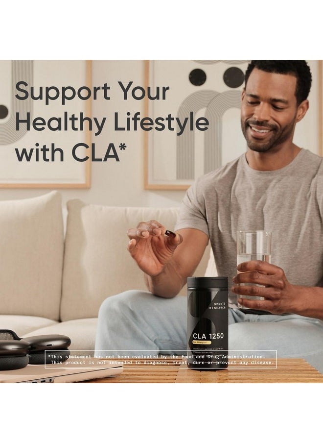 SPORTS RESEARCH - Sports Research CLA - 1250mg with Active Conjugated Linoleic Acid for Men and Women | Non-GMO, Soy & Gluten Free - 95% (180 Softgels)… - Image 1