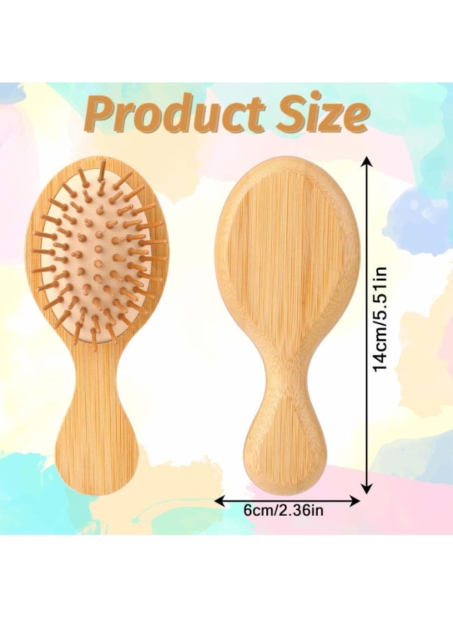 ChicAbode Natural Bamboo Brush, Mini Paddle Detangling Hairbrush Portable Bamboo Bristles Scalp Massage Comb Anti-Static Pocket Size Wooden Travel Hair Brush for Women & Men & Kids Thick/Thin/Curly/Dry Hair - Image 3