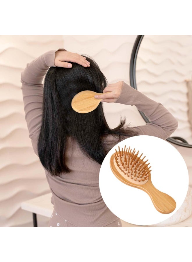 ChicAbode Natural Bamboo Brush, Mini Paddle Detangling Hairbrush Portable Bamboo Bristles Scalp Massage Comb Anti-Static Pocket Size Wooden Travel Hair Brush for Women & Men & Kids Thick/Thin/Curly/Dry Hair - Image 5