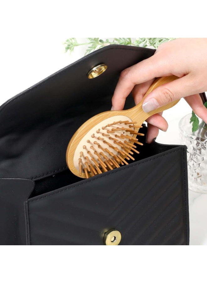 ChicAbode Natural Bamboo Brush, Mini Paddle Detangling Hairbrush Portable Bamboo Bristles Scalp Massage Comb Anti-Static Pocket Size Wooden Travel Hair Brush for Women & Men & Kids Thick/Thin/Curly/Dry Hair - Image 4