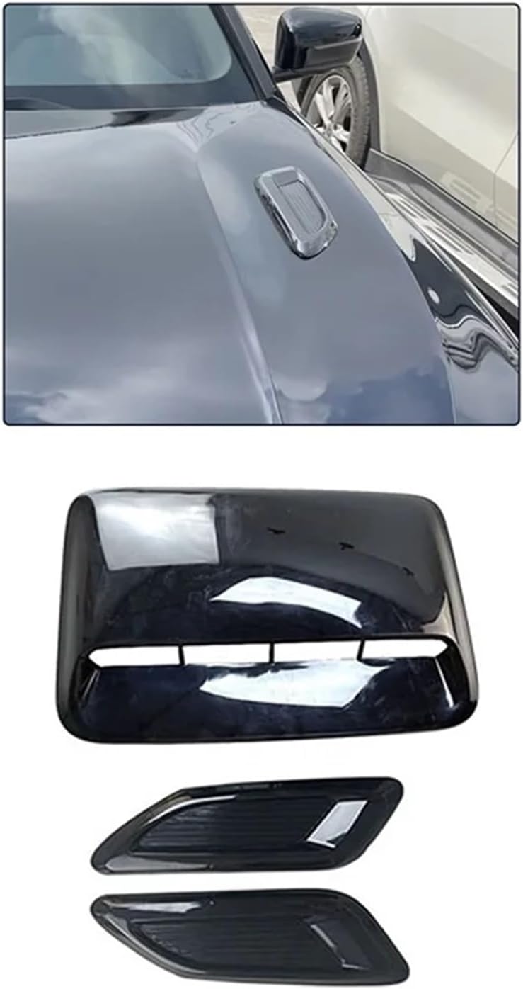 Car Air Flow Intake Hood Scoop Vent Bonnet Decor Cover Center Side Outlet Auto Exterior Universal B Compatible With Ford Toyota Chevrolet - Image 3