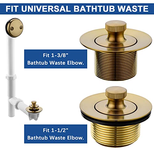 Anpean Brass Bathtub Drain Kit, Lift and Turn Tub Drain Kit with Two-Hole Tub Overflow Faceplate, Matte Black - Image 5