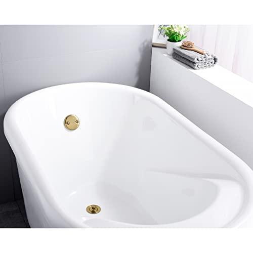 Anpean Brass Bathtub Drain Kit, Lift and Turn Tub Drain Kit with Two-Hole Tub Overflow Faceplate, Matte Black - Image 2
