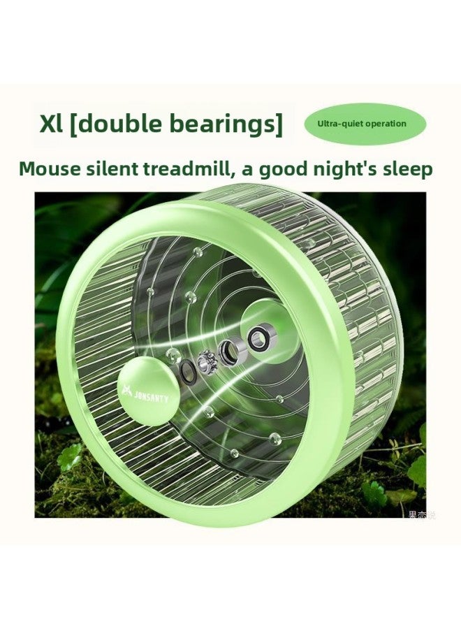 Hamster Running Wheel Ultra-quiet Golden Bear Roller Suspension Bracket To Relieve Boredom Running Anti-throw Sports Toys-Color:Star Rail Running Wheel 12.5cm Green Transparent + Anti-shake Ring + Astronaut Bracket  - Image 3