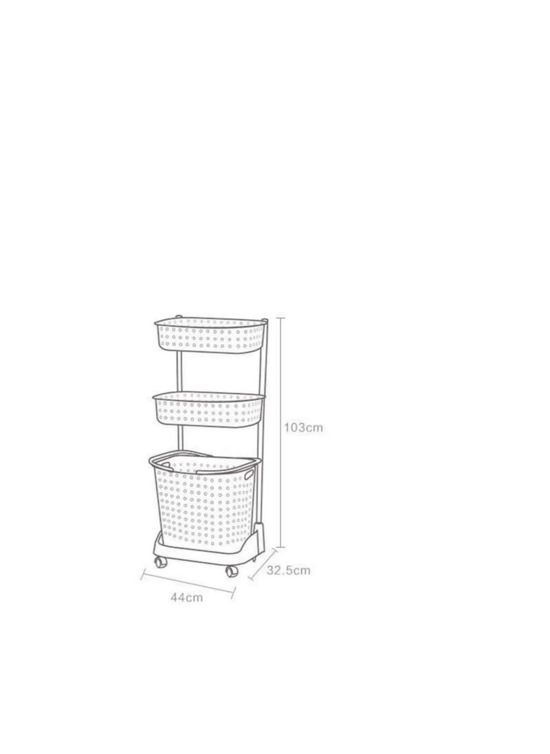 Plastic Laundry Basket Super Load-Bearing Dirty Clothes Basket Multi Layer Mbined Type Toy Storage Basket With Pulley