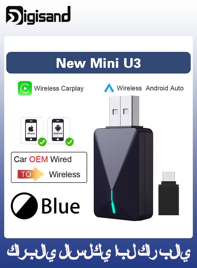 Digisand For Wireless CarPlay Android Auto Car Wireless Adapter Plug and Play Smart Mini Box WiFi Quick Connect Bluetooth - Image 1