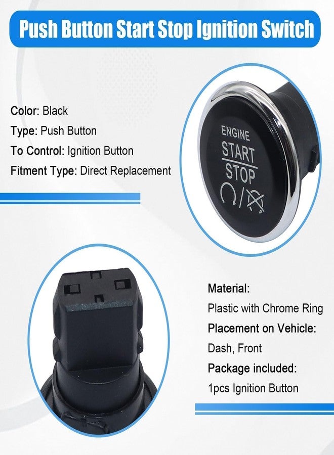 NLQR Push Start Button fit for Dodge Challenger Durango Grand Caravan fit for Jeep Grand Cherokee Commander fit for Chrysler 300 Town and Country fit for Ram C/V Push To Start Ignition Kit 1FU931X9AC - Image 3