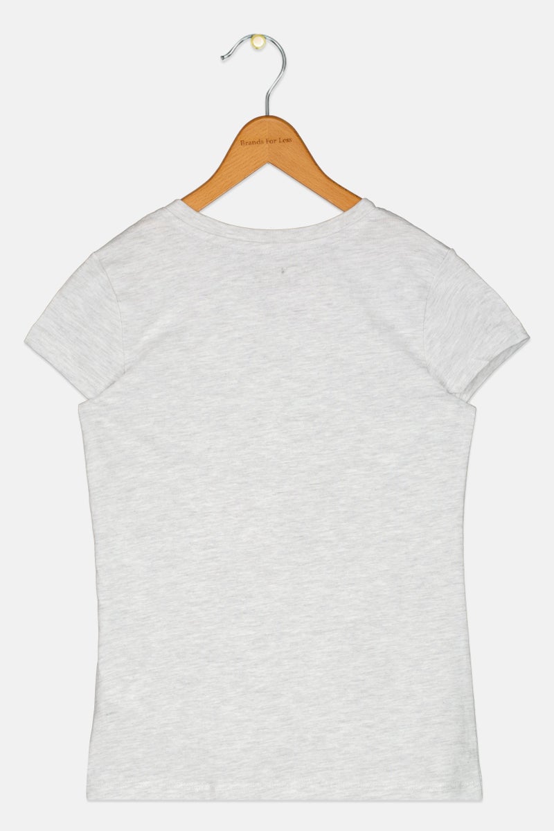 PUMA ملابس رياضية للبنات للأطفال تي شيرت تدريب قصير الأكمام، رمادي فاتح - Image 3