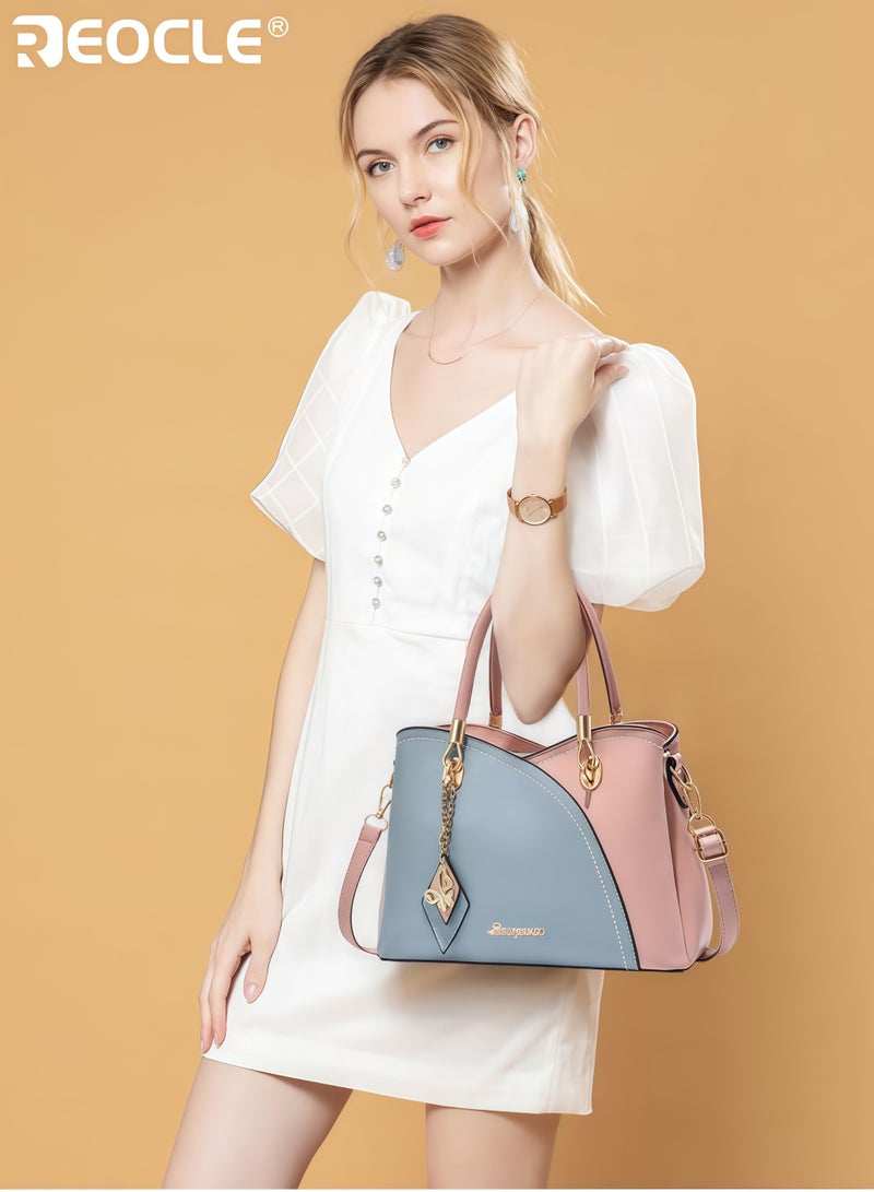 ريوكل حقيبة حمل نسائية ذات سعة كبيرة أزياء الكتف وحقيبة كروس بودي مادة PU تصميم متوسط الصلابة للتنقل اليومي ورحلات السفر والتسوق - Image 2