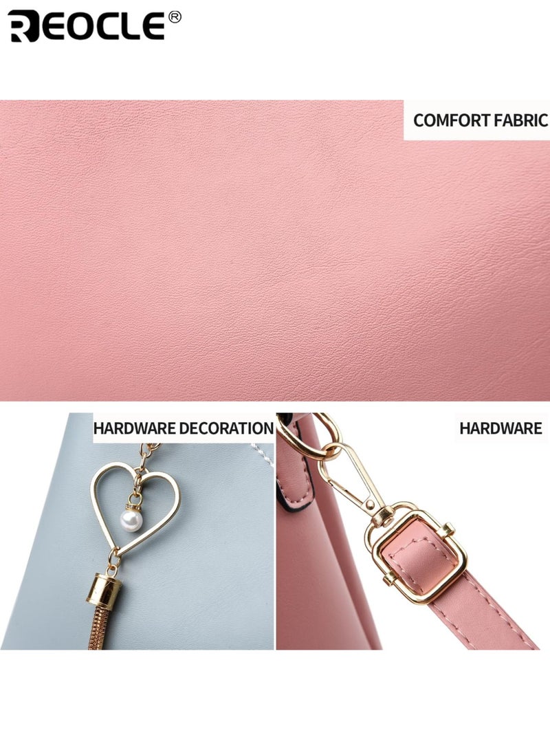 ريوكل حقيبة حمل نسائية ذات سعة كبيرة أزياء الكتف وحقيبة كروس بودي مادة PU تصميم متوسط الصلابة للتنقل اليومي ورحلات السفر والتسوق - Image 5