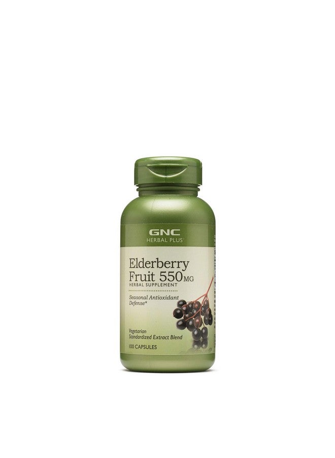 GNC Herbal Plus Elderberry Fruit 550mg, Vegetarian Supplement, 100 Servings - Image 1