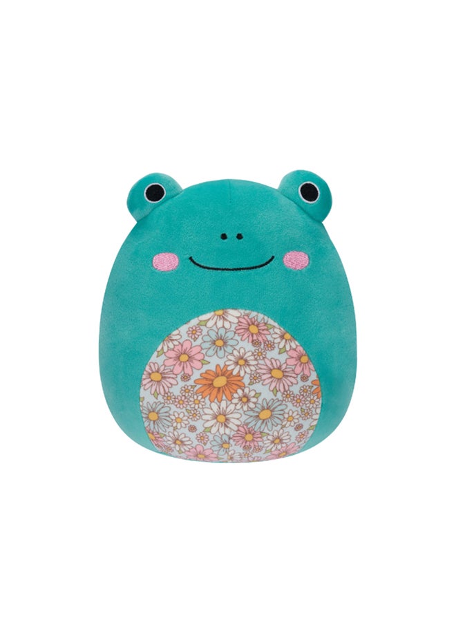 Squishmallows 7.5 inch Little Plush Robert Aqua Frog with Floral Belly Officially Licensed Kellytoy Plush Toy Colorful Soft Gift for Kids Girls & Boys Washable Squishy Stuff Toy Multicolor All Age  - Image 1
