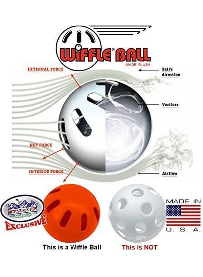 ماتي محطة الألعاب مجموعة كرات بيسبول Matty's Toy Stop Wiffle باللون الأخضر والبرتقالي والأصفر، بالحجم الرسمي، مجموعة ألوان حصرية - عبوة من 12 قطعة (4 خضراء، 4 برتقالية، و4 صفراء) - Image 5