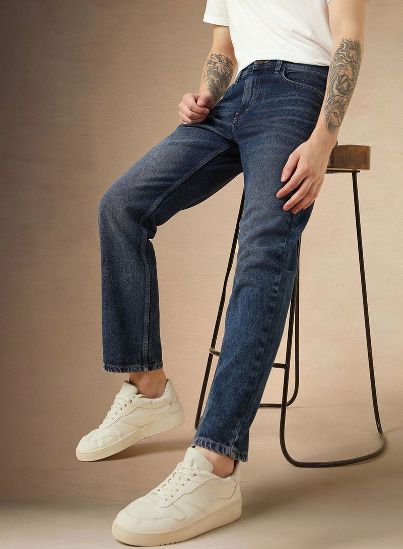Dennis Lingo Men's Indigo 100% Cotton Solid Full Length Relaxed Fit Jeans - Image 4