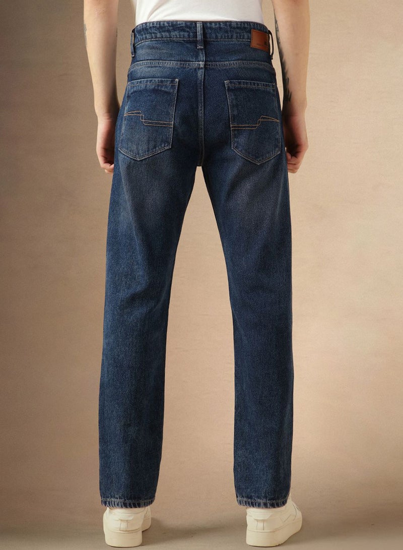 Dennis Lingo Men's Indigo 100% Cotton Solid Full Length Relaxed Fit Jeans - Image 2