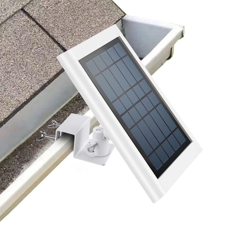 ALERTCAM Gutter Mount for Solar Panel, Adjustable Weatherproof Aluminum Alloy Mount Bracket, Perfect Angle to Get Adequate Sunlight (White) - Image 1