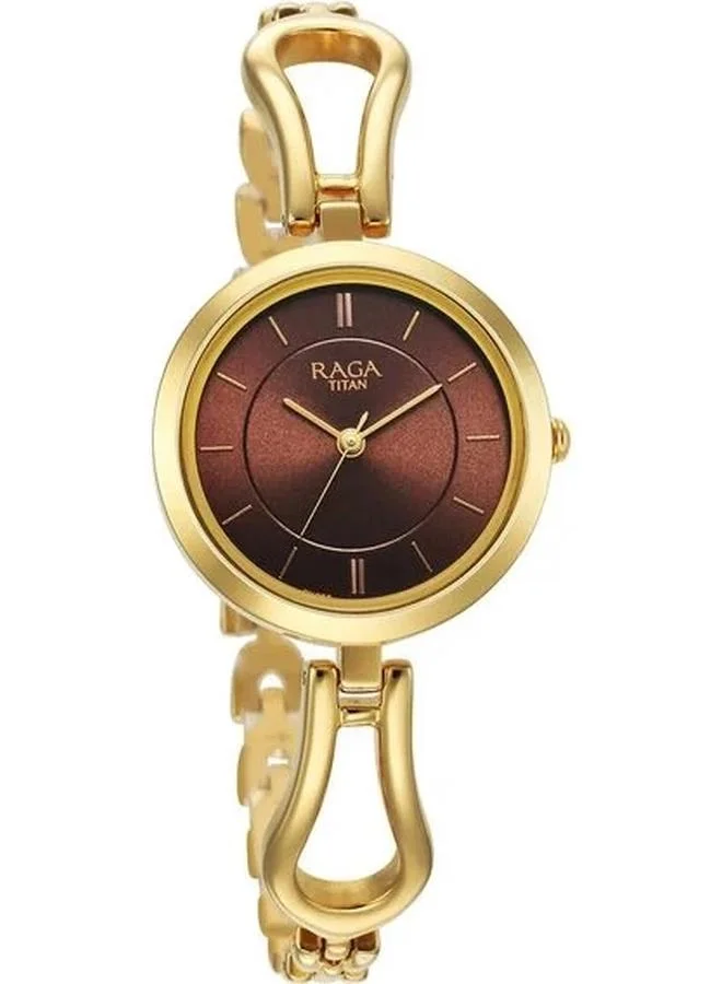 TITAN Women's Metal Analog Watch 2727YM01 - 29.3 mm