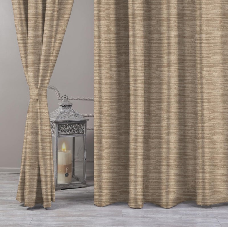 LUVI FABRICS Argyle Curtains for Living Room Bedroom Leaf Printed Rustic Linen Textured Chiku Panel Drapes Window Chiku 7 Feet Set of one Pair - Image 2
