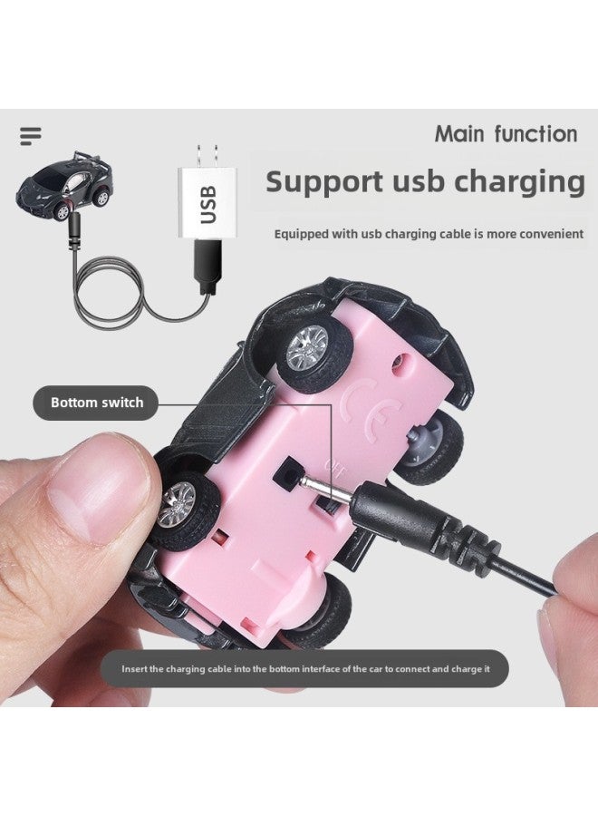 Mini Children's Watch Remote Control Police Car 2.4G Alloy Remote Control Small Car Children's Toy Remote Control Vehicle-Color:Alloy White Police Car (charging Version) - Image 4