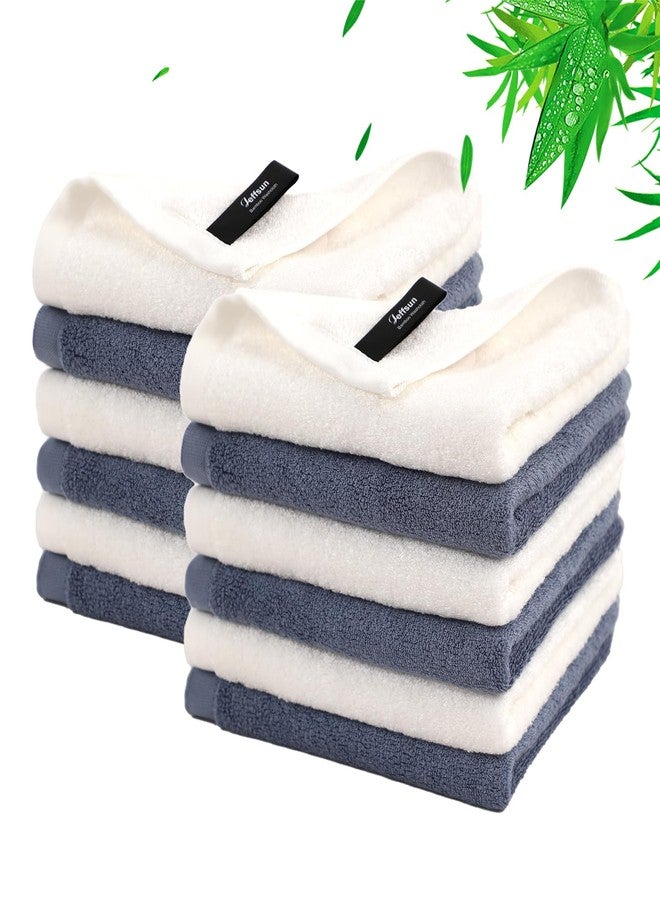 JEFFSUN Wash Cloths 12 Pack, 13x13 inch Large Face Towel on Sensitive Skin, Easy to Clean Slate Blue Makeup Eraser Cloth, Super Soft and Gentle Bath Washcloths for Face and Body, Reusable Facial Clean Clot - Image 1
