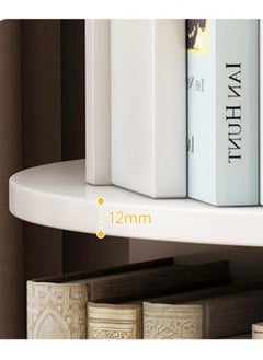fashionhome Moveable Multi Layers 360 Degrees Rotatable Corner Bookshelves Floor Standing Bookcase Storage Rack Multifunction Display Shelves with Storage Drawer for Living Room Bedroom Office 46x46x173 cm  - Image 4