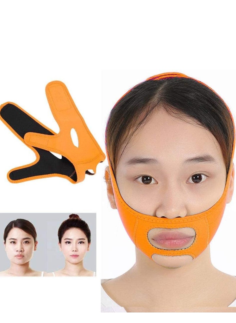 KASTWAVE Double Chin Reducer, Face Slimming Strap, Reusable v line lifting mask Facial Slimming Strap, Face Lifting Belt, Anti- Wrinkle Face Mask, Chin Strap for Double Chin for Women - Image 1