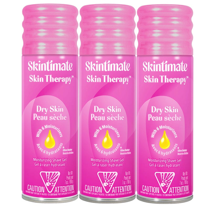 Skintimate Skin Therapy Dry Skin Shave Gel for Women, 3 Pack | Skintimate Shaving Cream for Women, Womens Shaving Cream, Shaving Foam, Womens Shave Gel, Pack of 3, 7oz each - Image 1