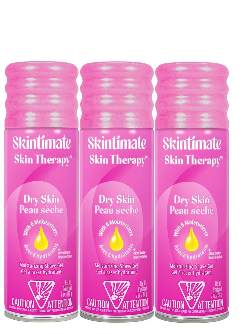 Skintimate - Skintimate Skin Therapy Dry Skin Shave Gel for Women, 3 Pack | Skintimate Shaving Cream for Women, Womens Shaving Cream, Shaving Foam, Womens Shave Gel, Pack of 3, 7oz each - Image 1